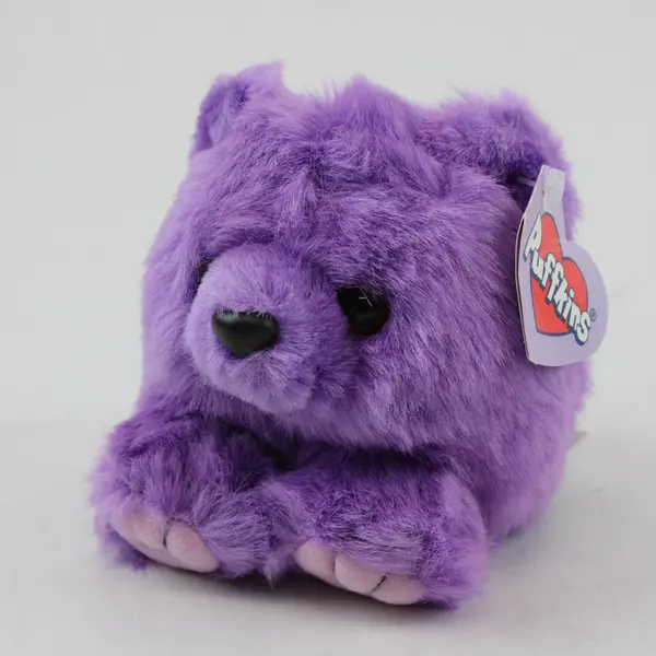 Vintage 1998 Puffkins Violet Purple Bear Plush SWIBCO Stuffed Animal Toy