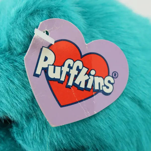 Puffkins Swibco Telly Bear Turquoise Blue Plush Stuffed Animal 4.5"