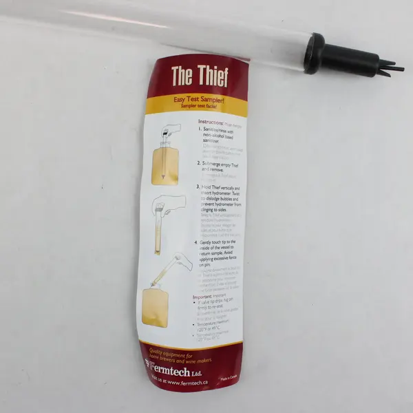 Fermtech Ltd. The Thief Easy Test Sampler Wine Beer Brewing Tool