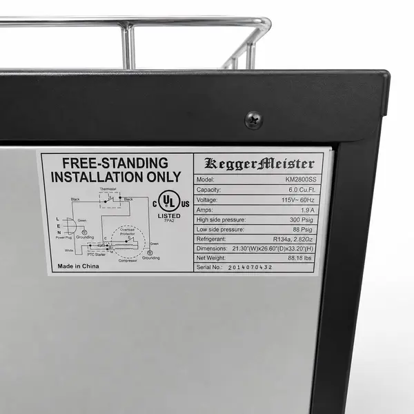 KeggerMeister Kegerator Beer Keg Refrigerator 6.0 cu ft Single Tap -Local Pickup