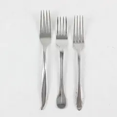 Lot of 3 Mismatched Stainless Steel Dining Dinner Place Forks Flatware