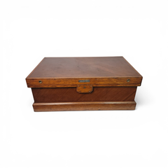 Vtg Wood Instrument Trunk Storage Case Locking Box J.C. Johnson - Local Pickup