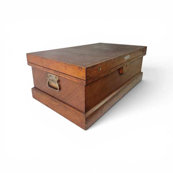 Vtg Wood Instrument Trunk Storage Case Locking Box J.C. Johnson - Local Pickup