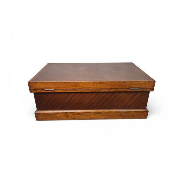 Vtg Wood Instrument Trunk Storage Case Locking Box J.C. Johnson - Local Pickup