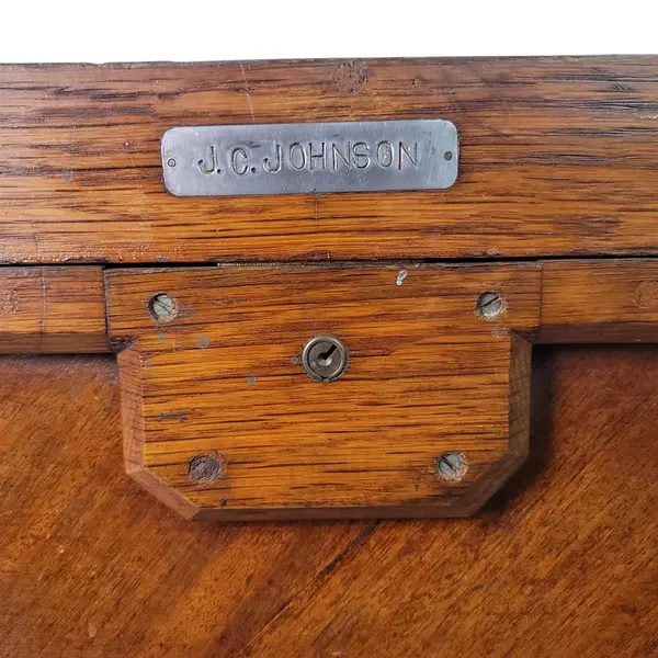 Vtg Wood Instrument Trunk Storage Case Locking Box J.C. Johnson - Local Pickup