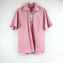Woolworths Pink Striped Short Sleeve Button-Down Shirt 15/38 M