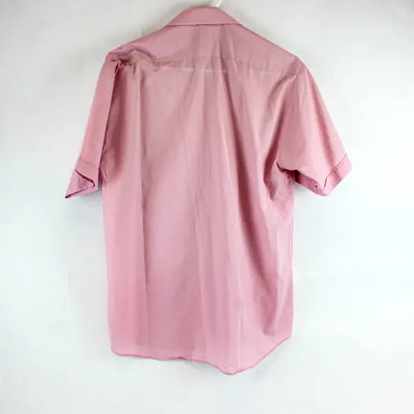 Woolworths Pink Striped Short Sleeve Button-Down Shirt 15/38 M