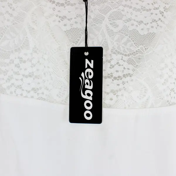 Zeagoo Womens Off-White Sleeveless Blouse XL Cowl Neckline Lace Back 