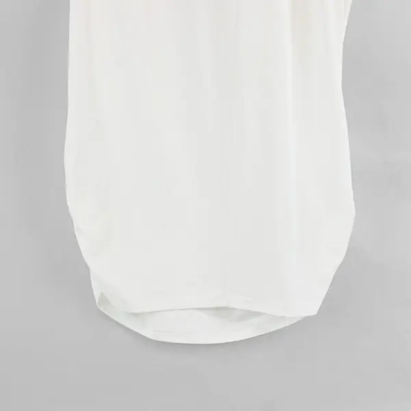 Zeagoo Womens Off-White Sleeveless Blouse XL Cowl Neckline Lace Back 