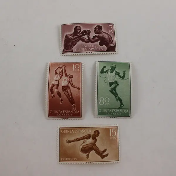 Set Of 4 Spanish Guinea 1958 Sports Stamps Mint Lightly Hinged 