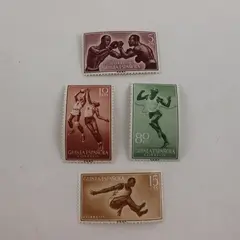 Set Of 4 Spanish Guinea 1958 Sports Stamps Mint Lightly Hinged 