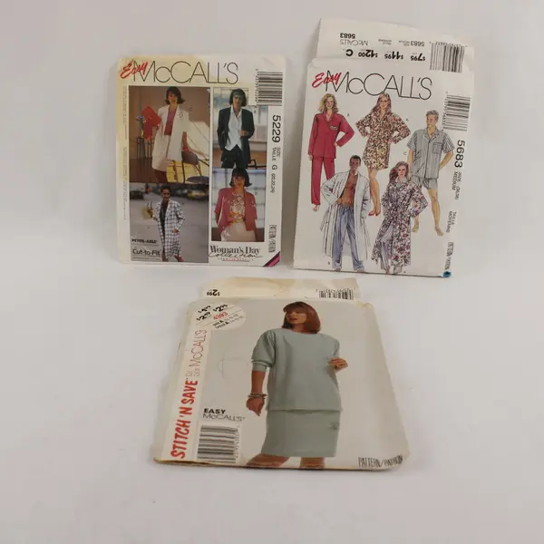 Lot of 3 Sewing Patterns McCall's 5229 5683 Stitch 'n Save 4393