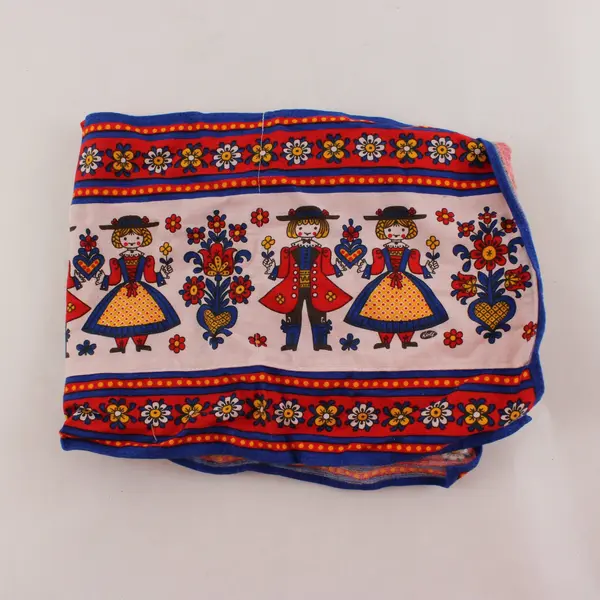 Vintage Red Kolf Austrian Folk Art Kitchen Apron Collectible Textile