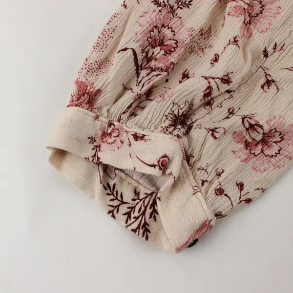 Maurices Womens XL Cream Floral V-Neck 3/4 Sleeve Blouse
