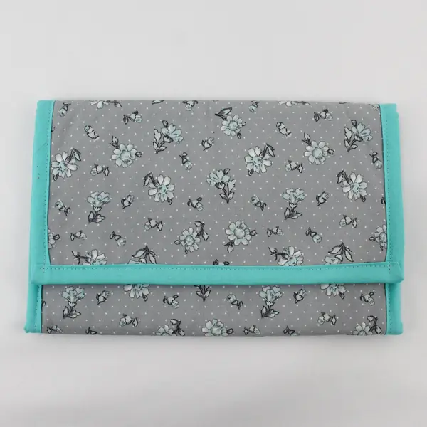 Large Fabric Folding Craft/Jewelry Storage Bag, Greypuff Creations, 7.8"x12" 