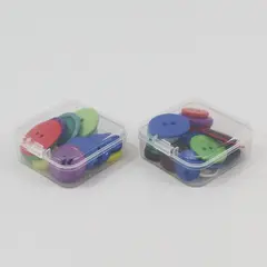 Lot of 2 Plastic Containers Assorted Multicolor Buttons Sewing Craft