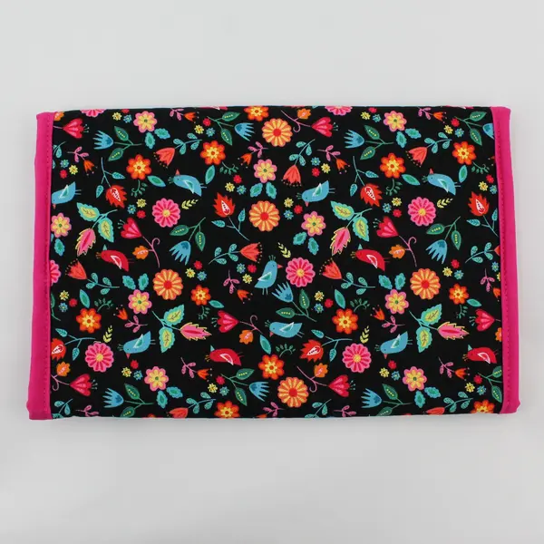 Large Fabric Floral Folding Crafts/Jewelry Bag, Greypuff Creations, 7.8"x12" 