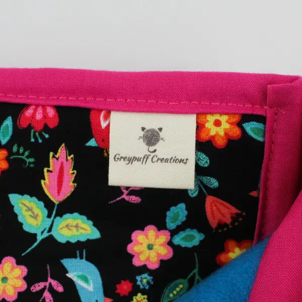 Large Fabric Floral Folding Crafts/Jewelry Bag, Greypuff Creations, 7.8"x12" 