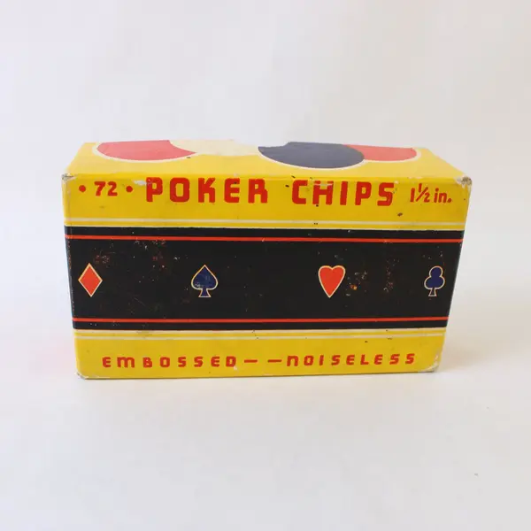 Vintage Embossed Noiseless Poker Chips Set CD Baird & Co 71 pcs