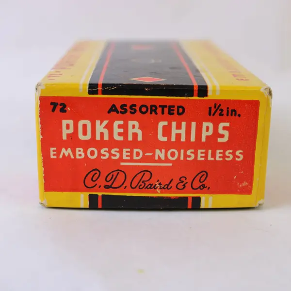 Vintage Embossed Noiseless Poker Chips Set CD Baird & Co 71 pcs