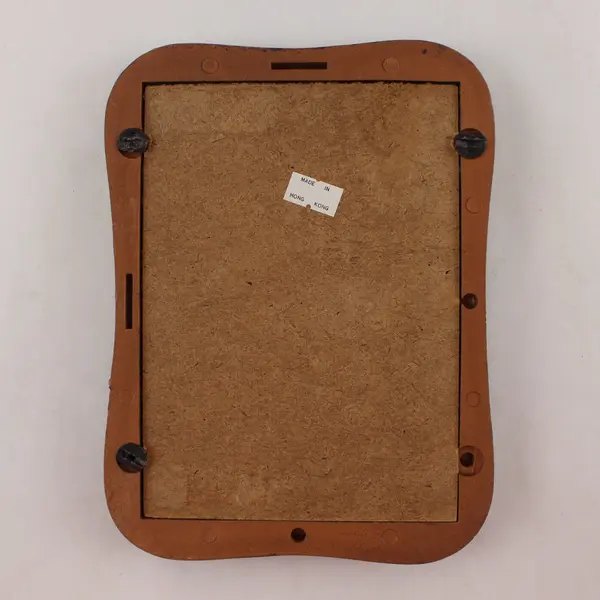 Brown Curvy Resin Picture Frame Fits 5x7 Made in Hong Kong
