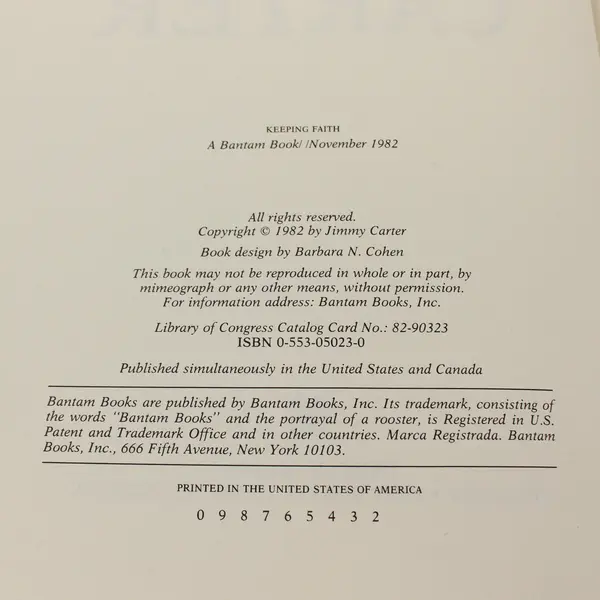 Keeping Faith Memoirs of a President Jimmy Carter Hardcover Book