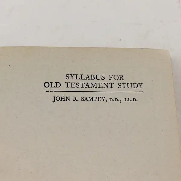 Syllabus for Old Testament Study Sampey 7th Ed Revised Hardcover