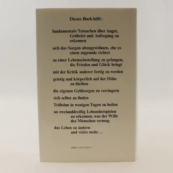 Sorge Dich Nicht Lebe! by Dale Carnegie 1988 Hardcover Book