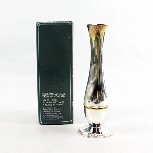 Open Box International Silver Company 7" Silverplated Vase No. 99110398