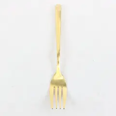 Gold-Plated Stainless Dinner Fork Sleek Rounded Paddle-Style Handle 8" Good