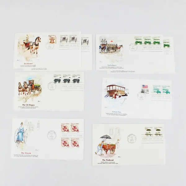 Lot Of 8 Transportation Stamp 1985 First Day Covers Fleetwood Cachet