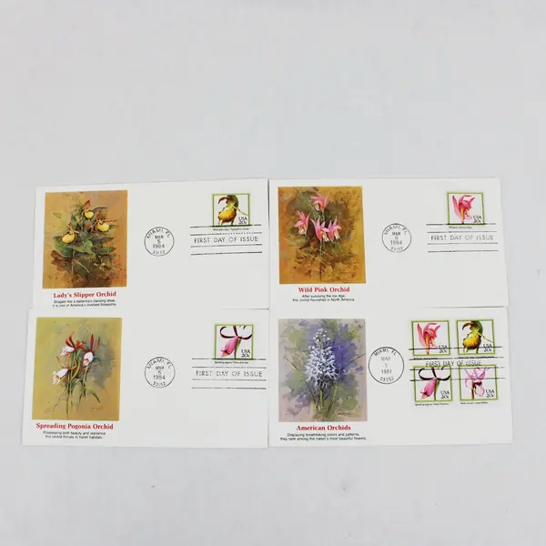 Lot Of 4 Orchids Stamps 1984 SC #2076-79 First Day Covers Fleetwood Cachet