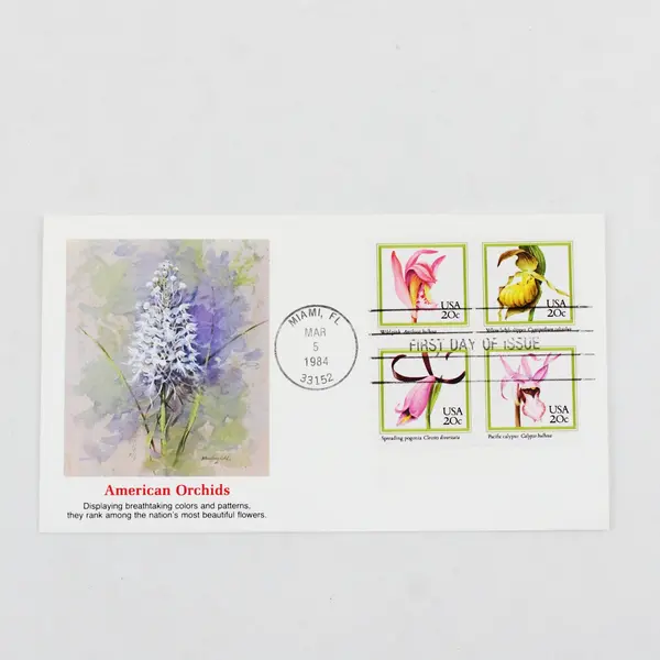 Lot Of 4 Orchids Stamps 1984 SC #2076-79 First Day Covers Fleetwood Cachet