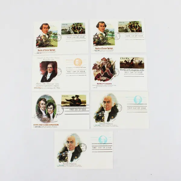 Lot Of 7 Patriotic Stamp 1981 FDC Fleetwood Cachet Postal Cards