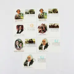 Lot Of 7 Patriotic Stamp 1981 FDC Fleetwood Cachet Postal Cards