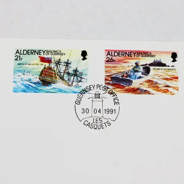 Great Britain Alderney Guernsey Les Casquets Lighthouse 1991 First Day Cover
