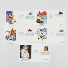 Set Of 5 Christmas Stamps 1992 Fleetwood First Day Covers Booklet Issue