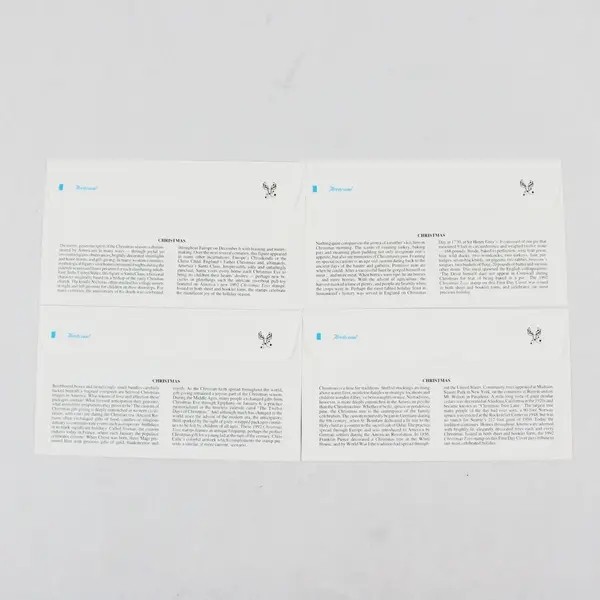 Set Of 4 Christmas Toy Stamps 1992 Fleetwood First Day Covers Sheet Issue