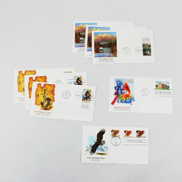Lot of 8 Mixed Stamp 1992 Fleetwood First Day Covers