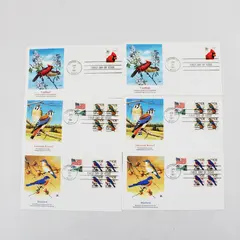 Lot Of 6 Birds Stamps 1991 Fleetwood First Day Covers