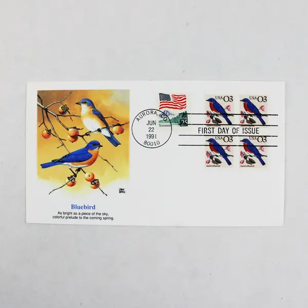 Lot Of 6 Birds Stamps 1991 Fleetwood First Day Covers