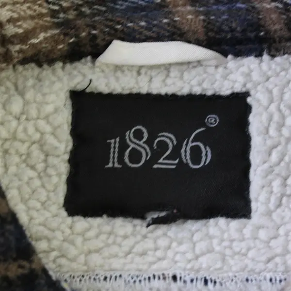 1826 Kids Sherpa Lined Blue Brown Plaid Button Down Coat