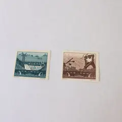Set of 2 PRC China 1958 Ming Tombs Reservoir Stamps SC #377-78 MLH 