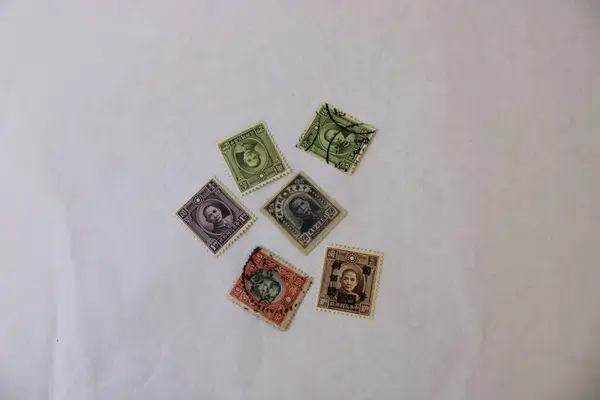 Lot of 6 Republic Of China 1930s-1940s Sun Yat-sen Stamps Used