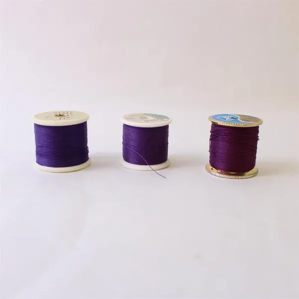Lot of 8 Sewing Thread Spools Mixed Colors Purple Pink Blue Yellow Orange