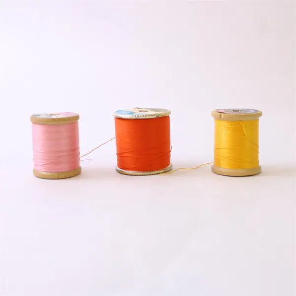Lot of 8 Sewing Thread Spools Mixed Colors Purple Pink Blue Yellow Orange