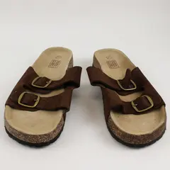 Faded Glory Brown Leather Buckle Sandals Women's U.S. Size 7.5