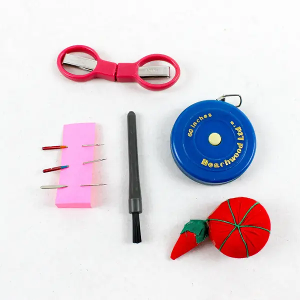 Lot of 5 Assorted Sewing Accessories Beachwood Tape Measure Needles Scissors