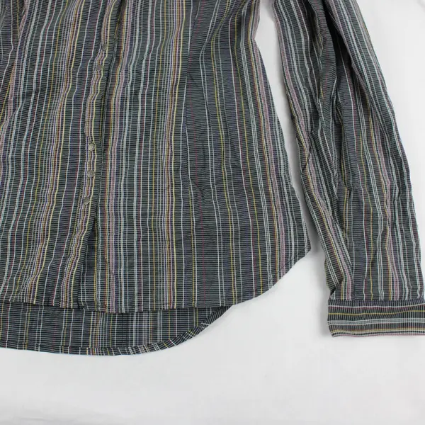 Royal Robbins Womens Gray Multicolor Striped Snap Blouse Size S