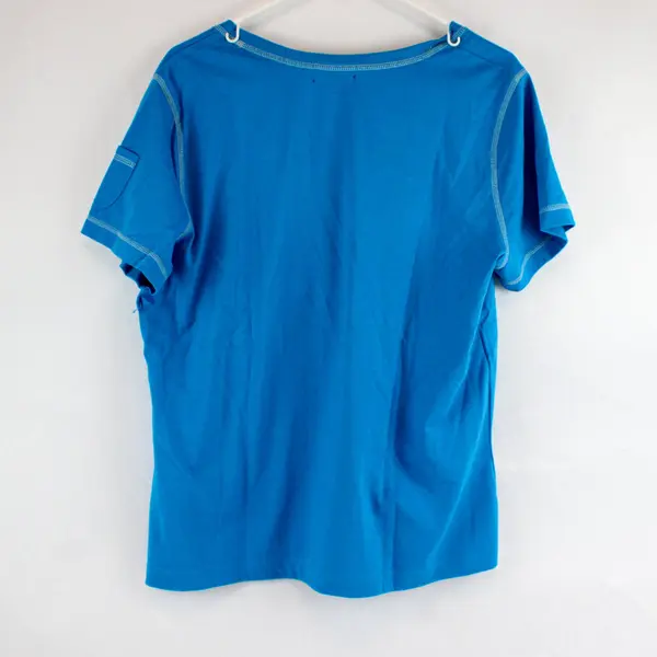 Lands' End Women's Blue Solid Short Sleeve T-Shirt XL(18-20) 